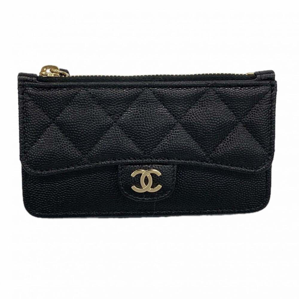 CHANEL Black Caviar Leather Wallet